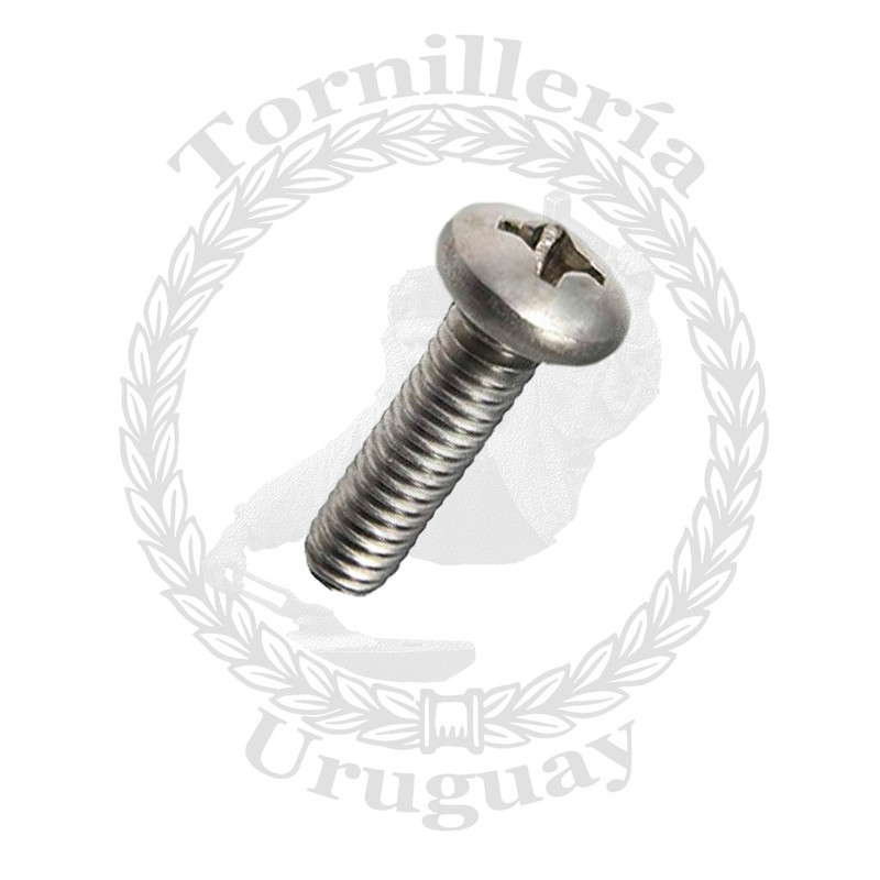 Tornillo para metal acero Inox. cabeza cilíndrica Phillips 4-0.7x30