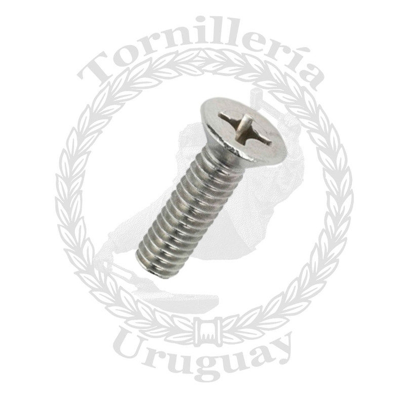 Tornillo para metal acero Inox. cabeza fresada Phillips 5-0.8x16