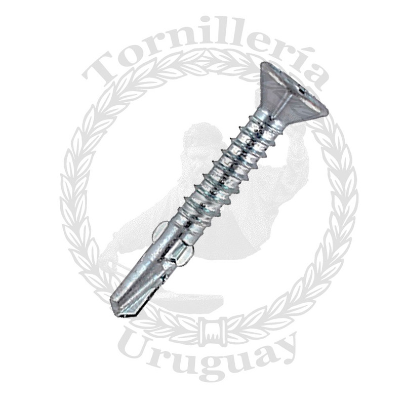 Tornillo punta mecha con alas cabeza fresada 4.2x38