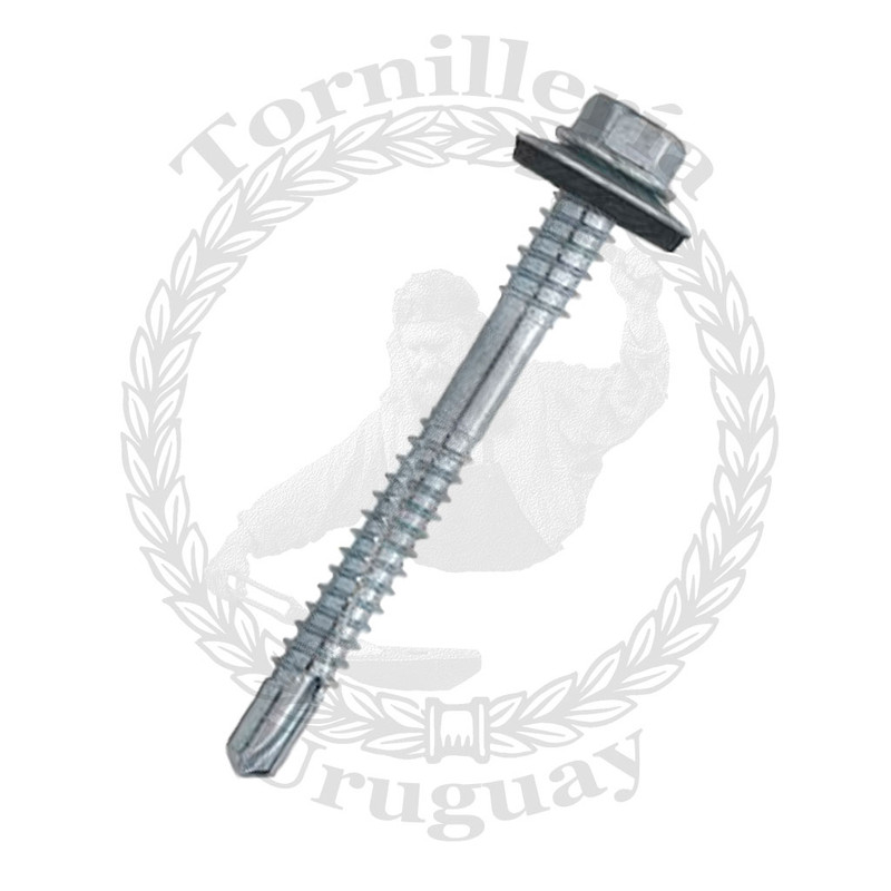 Tornillo punta mecha doble rosca cabeza hexagonal completo 5.5x100