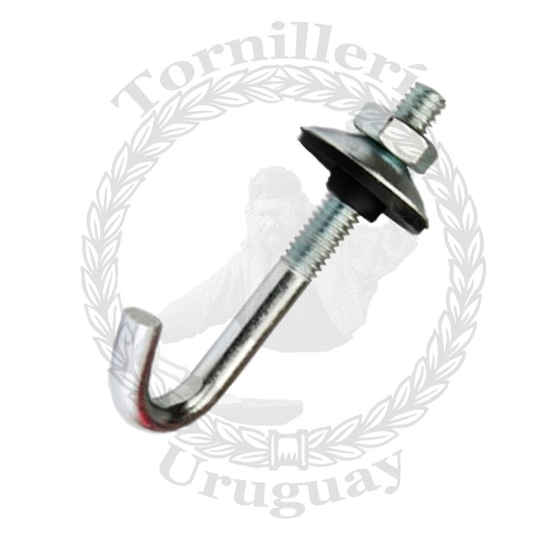 Gancho “J” para techo SIN tuerca y arandela UNC 1/4 x 90