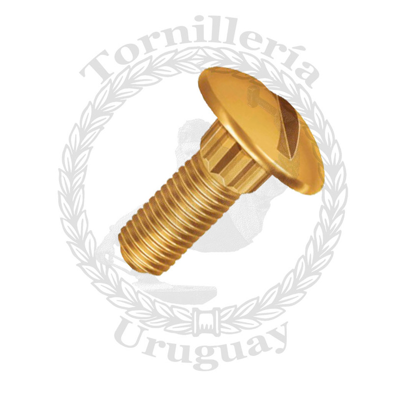 Bulón agrícola cabeza redonda cuello estriado 6 x 1.0 x 16 mm