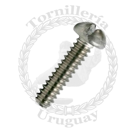 [115*0416] Tornillo para metal acero Inox. cabeza redonda ranura paleta 5/32x5/8
