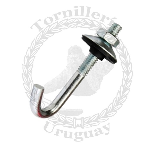 [576*0090] Gancho “J” para techo SIN tuerca y arandela UNC 1/4 x 90